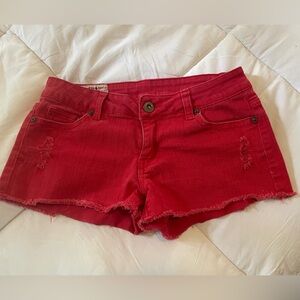 Red (faded look) 1st kiss denim shorts size 5